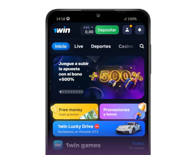 Aplicación móvil 1win para Android e iOS para jugadores de Argentina